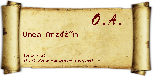 Onea Arzén névjegykártya